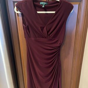 Ralph Lauren Deep Burgundy Midi Dress